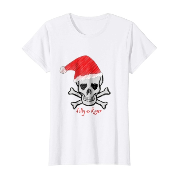 The White Rabbit Tops - NEW "Jolly as Roger" Ugly Christmas Graphic Tee